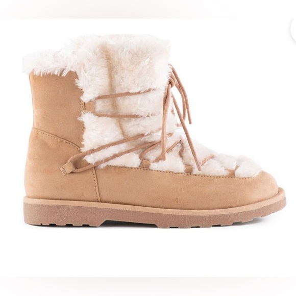 NIB! Portland boot co. women’s size 11 suede/faux fur boot tan/natural winter - Picture 8 of 9